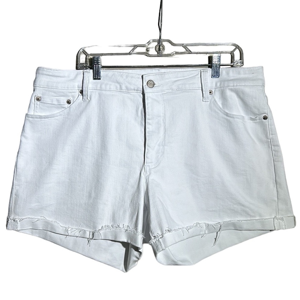 Pistola 10” Rise Cuffed White Shorts Plus Size 16W